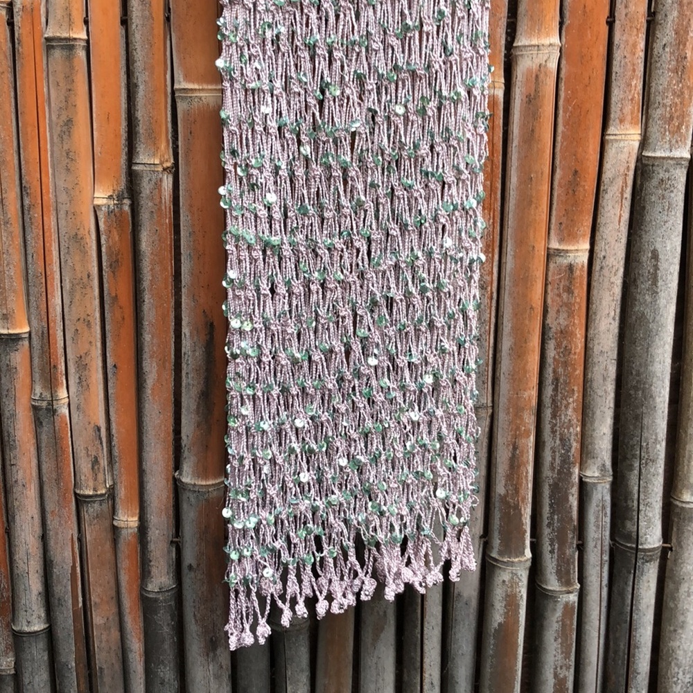 RAT & BOA Zinnia Dress *RARE* Open Crochet Knit with All-Over Sea Green Sparkles - Picture 10 of 13